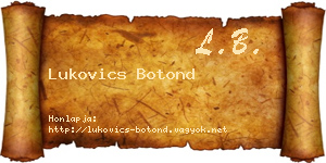 Lukovics Botond névjegykártya